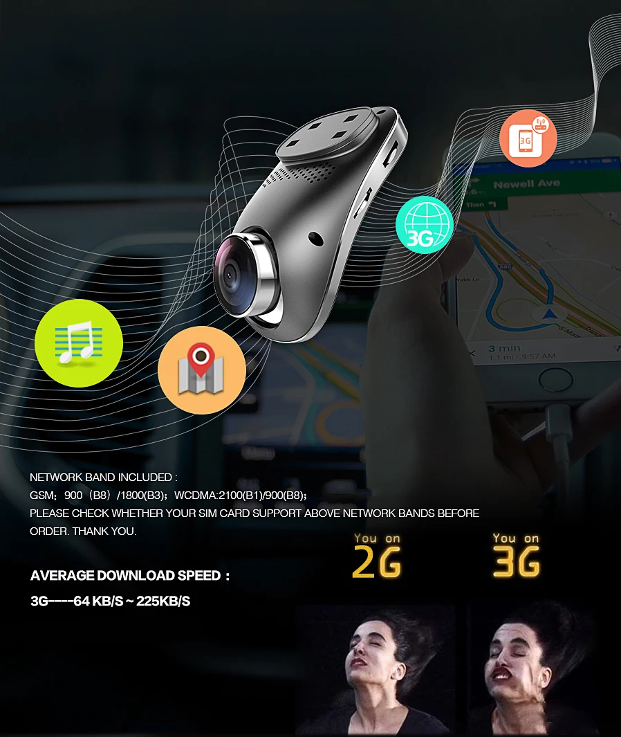 Bluavido Android 3g Автомобильный видеорегистратор gps трекер FHD 1080P Авто видео регистратор DVR ночного видения дистанционный мониторинг