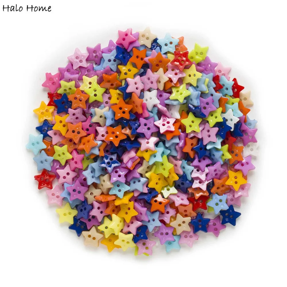 100 шт. 2 отверстие звезда акриловые пуговицы Декор Костюмы бытовых швейных