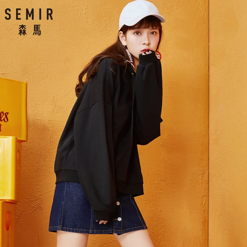 SEMIR/Женская толстовка с капюшоном и карманом кенгуру спортивный пуловер
