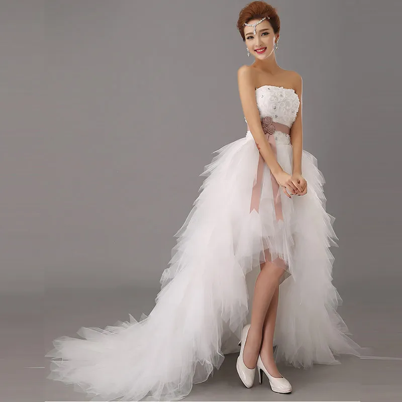 Женское свадебное платье принцессы официальное с коротким шлейфом 2-28 Вт 2016 |