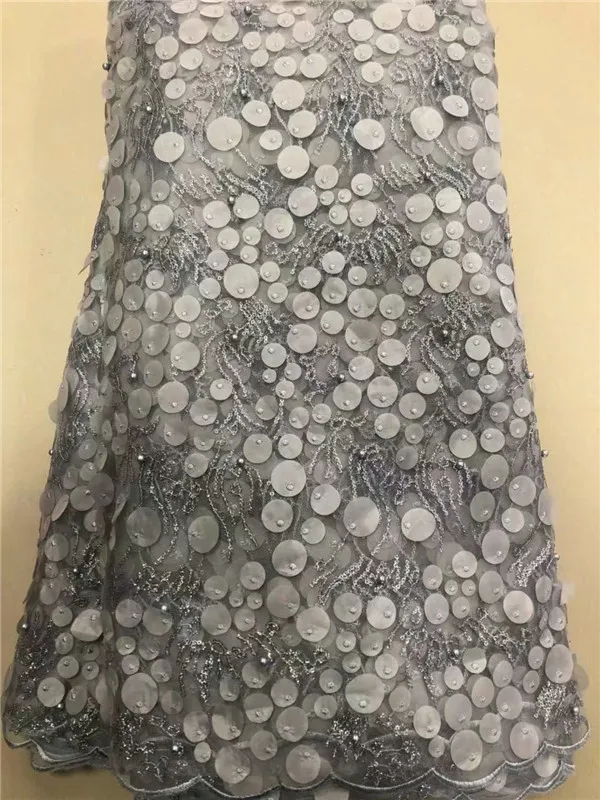 Французские кружевные ткани свадебное 3D платье Золотое нигерийское Тюлевое