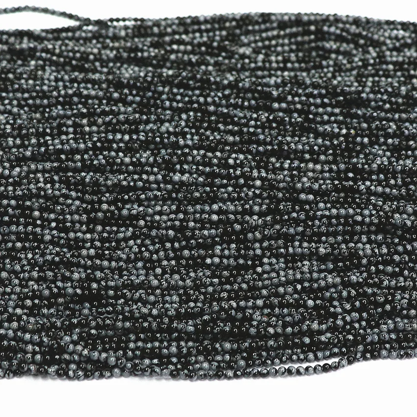 Натуральные круглые бусины из обсидиана в форме снежинок 2 мм 3 15 дюймов B484|beads for