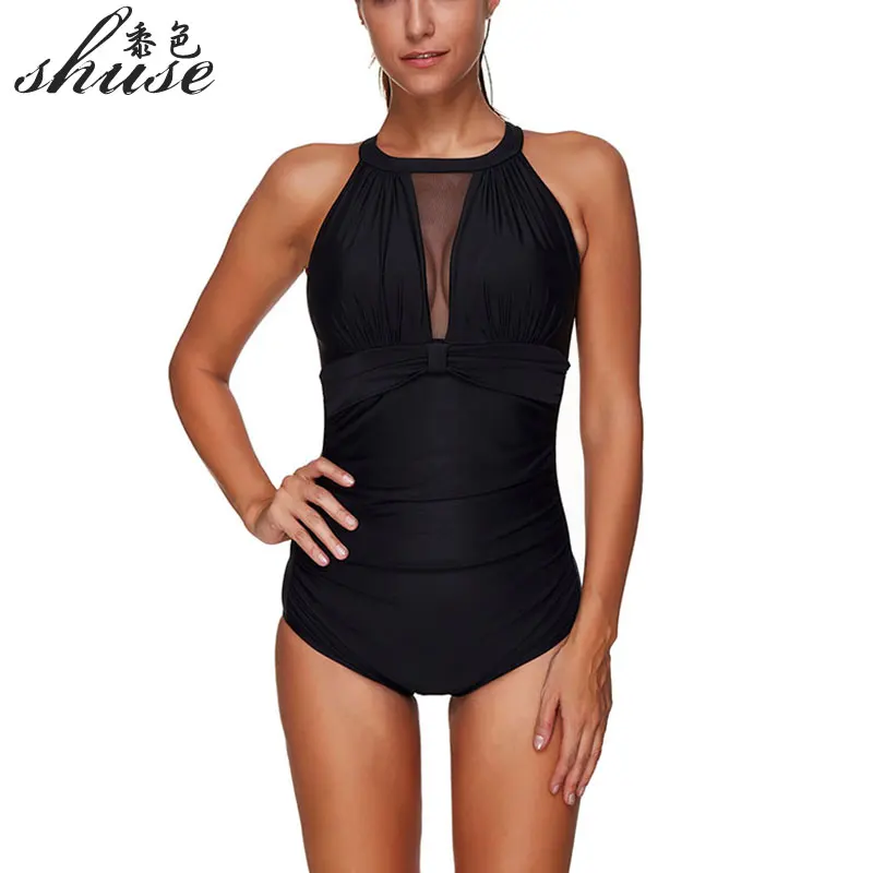 Купальный костюм с подкладкой Цельный купальник женские сетчатые купальники