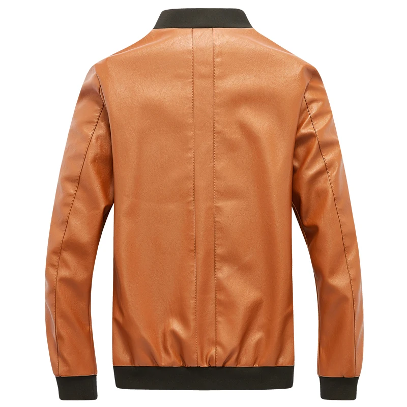 2019 Весна для мужчин Slim Fit кожаная куртка однотонная подростковая мода Бейсбол