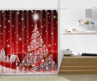 christmas shower curtain snowman rideau de douche santa claus polyester fabric bath curtains with hooks custom 6080 x 72in gift