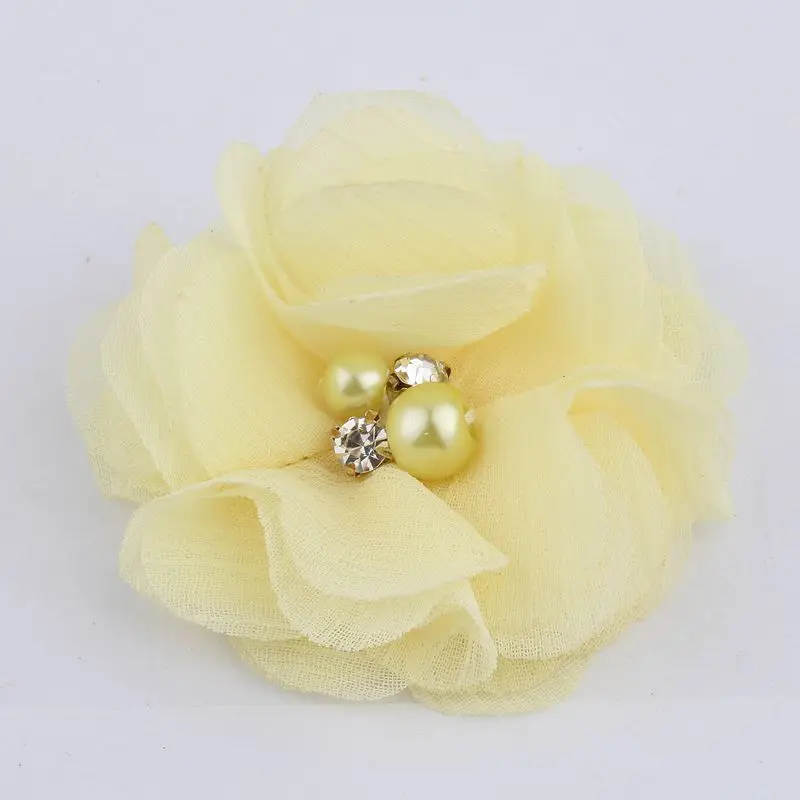 yellow 10 шт. " 35 цветов мини ткань шифон в цветочек для свадебного приглашения искусственные цветы для украшения платья - Цвет: yellow