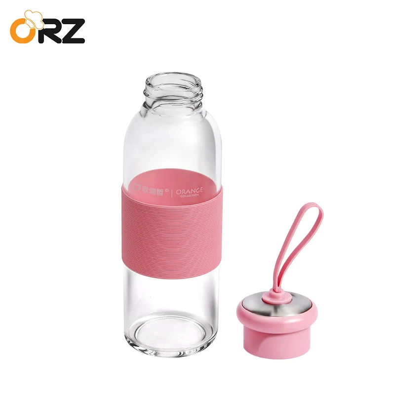 ORZ 420 мл портативная стеклянная бутылка для воды Герметичная Кружка прозрачные