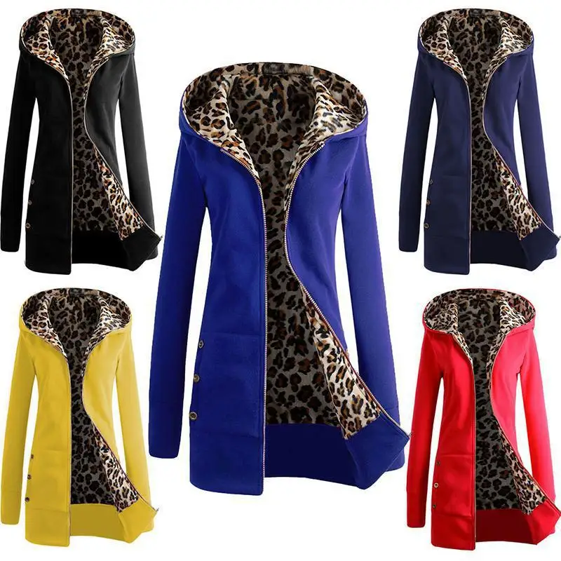 

Hot New 7-Color New Hooded Leopard-Print Sweatshirt Fur Jacket for Men