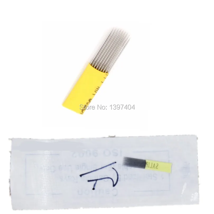 100 шт. лучшее качество Перманентный макияж тату микроблейдинг иглы с размером 15m1