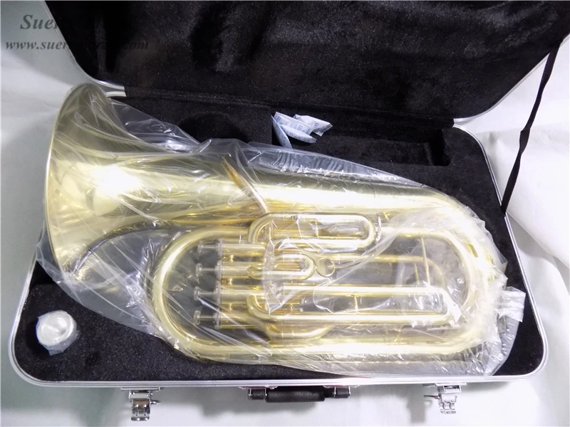 

4 Pistons Euphonium Bb with Case and mouthpiece Yellow brass Euphonium horn Musical instruments