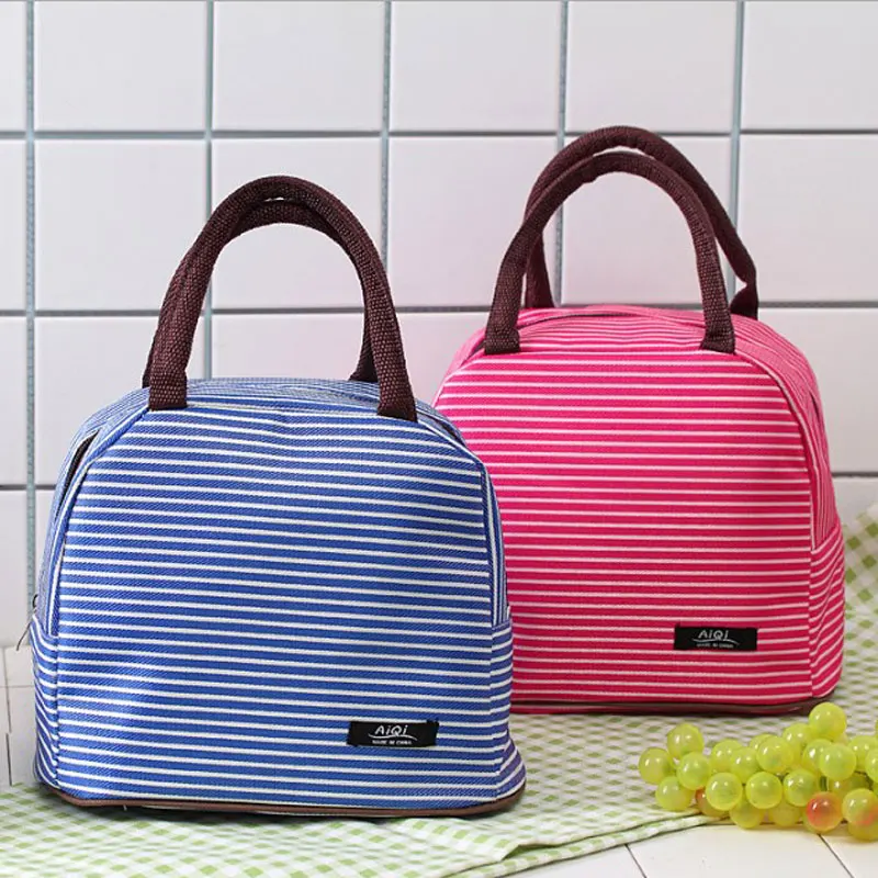 Новинка 2019 Женская Портативная сумка-холодильник в полоску для отдыха