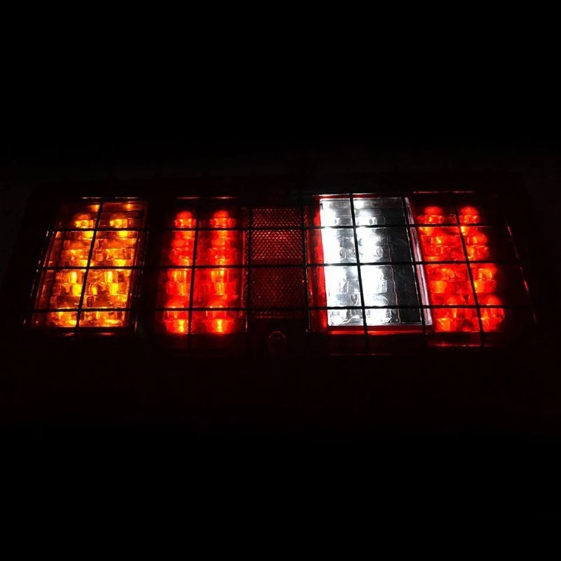 

1Pair 32LED Car Rear Tail lights with Iron Net Red Stop Brake Light for 12V 24V Truck Van Trailer Lorry