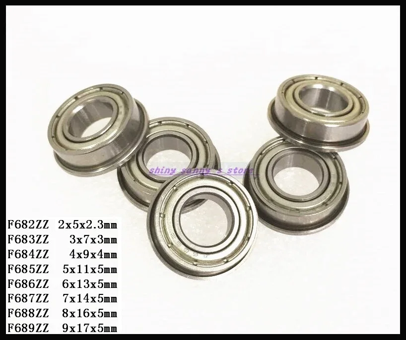 

5pcs/Lot F686ZZ , F687ZZ , F688ZZ , F689ZZ Flange Bearing Thin Wall Deep Groove Ball Bearing Mini Ball Bearing Brand New