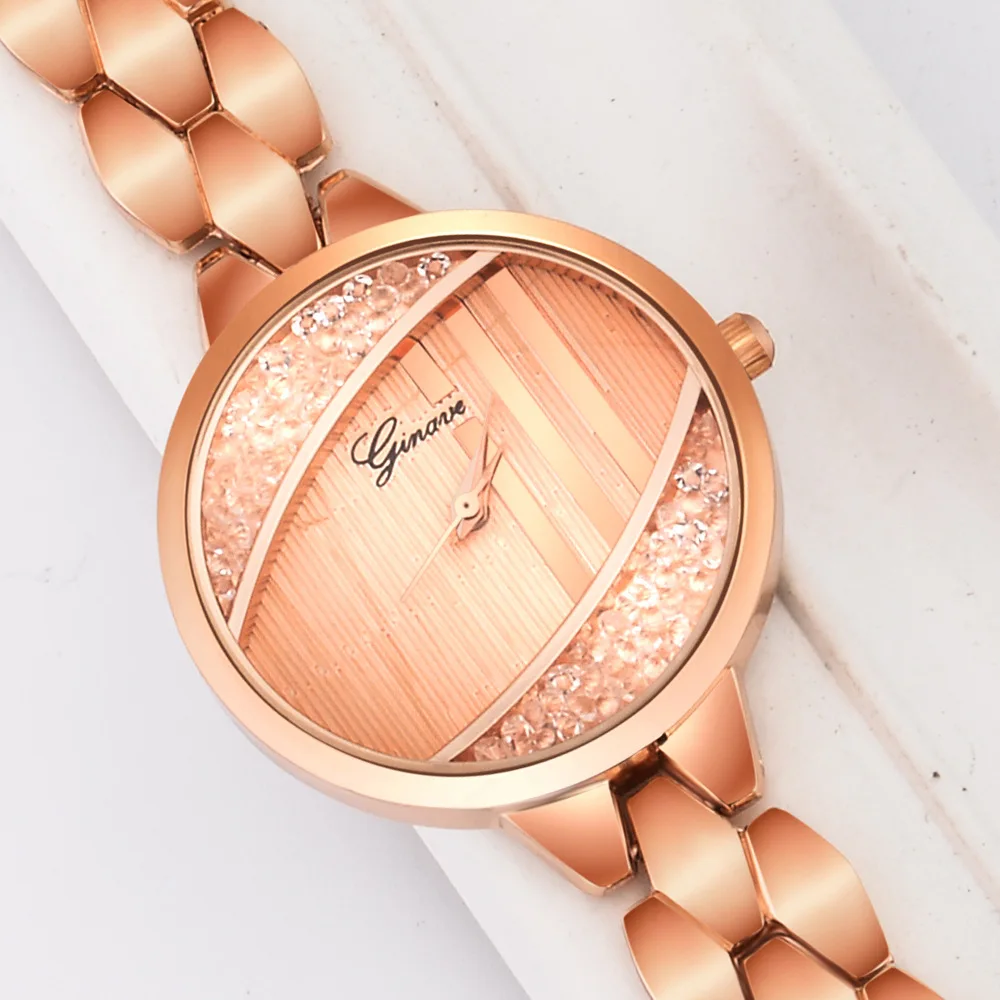 Часы женские кварцевые со стразами и кожаным ремешком 50 шт./лот|Женские наручные