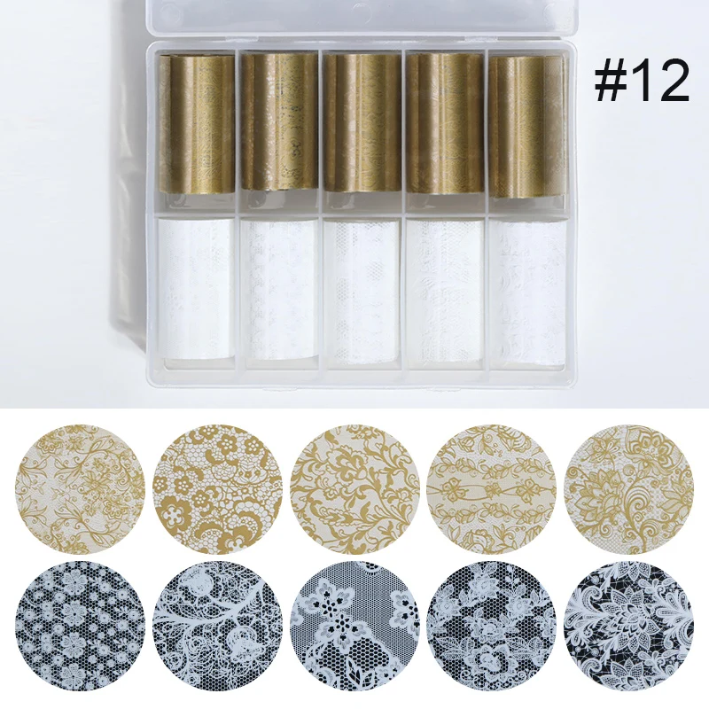 10 rolls 10 рулонов фольги для ногтей голографические лазерные наклейки для ногтей переводные наклейки Красочные Блестки для художественное оформление ногтей - Цвет: 10 rolls