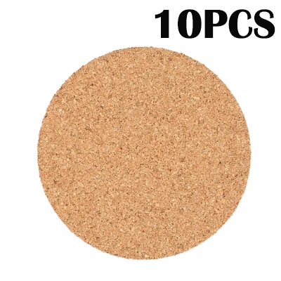 10pcs coaster 10 шт./лот, деревянные подставки под стол, подставки под столовые, круглые подставки из пробки, термостойкие подставки, горячая Распродажа, mad cup pad, mantel, Индивидуальные - Цвет: 10pcs coaster
