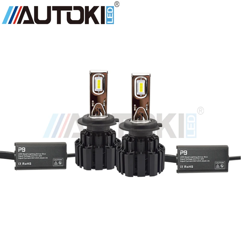Autoki H4 H7 H11 9006 9005 P9 Светодиодные Автомобильные фары ближнего света 100 Вт/заданная величина 13600LM дальнего ближнего света светодиодные лампы все в одном Автомобильные фары