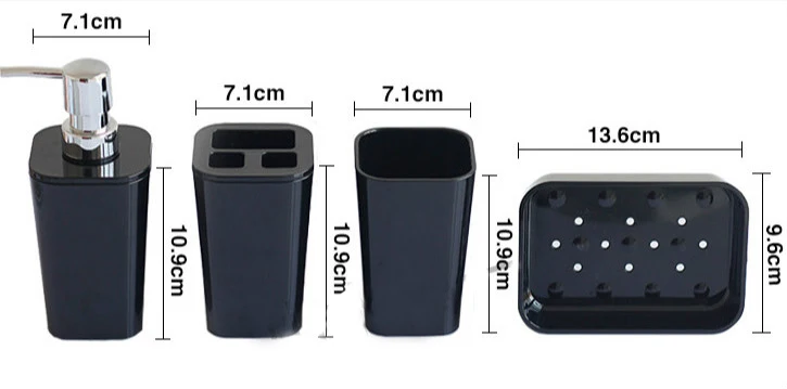 

4-Piece Bathroom Accessories Set, Durable Bath Decorating Ideas - Great Bath Set