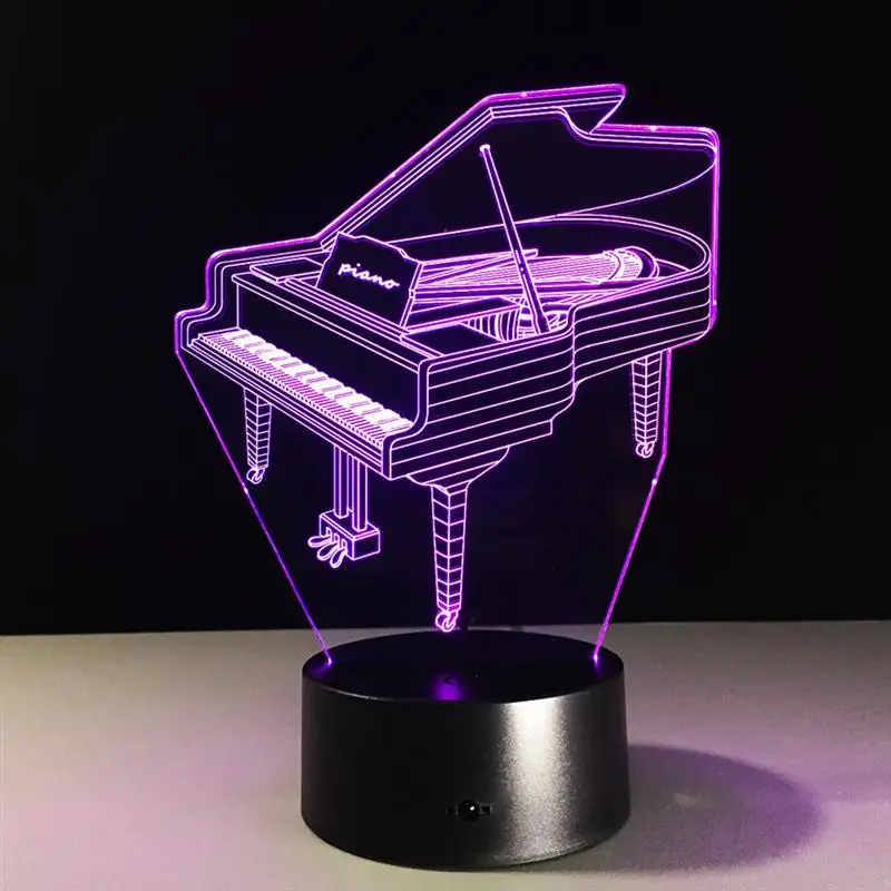Фортепиано лампы 3D Йога Медитация ночник красочные сменные огни Творческий