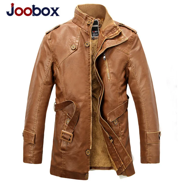 JOOBOX 2020 зимняя мотоциклетная кожаная куртка мужская одежда новая мода шерстяная