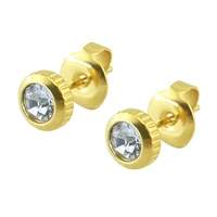 rhinestone earrings stainless steel gold color small earrings for women ear stud earings fashion jewelry bijuteria feminina