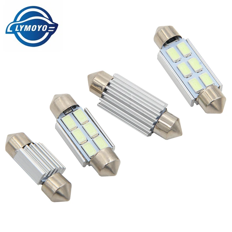 100 шт./лот c5w 31 мм 36 39 42 гирлянда Dome 6SMD 5630 LED CANBUS без ошибок для номерного знака