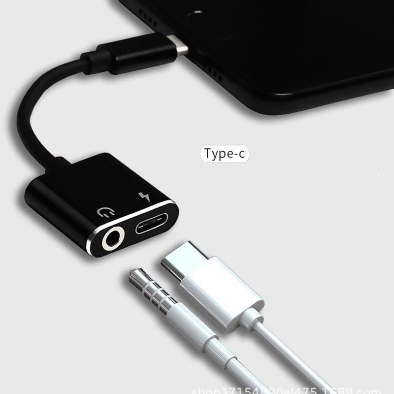 2 в 1 Тип C до 3 5 мм зарядное устройство для наушников аудио разъем USB кабель Type-C