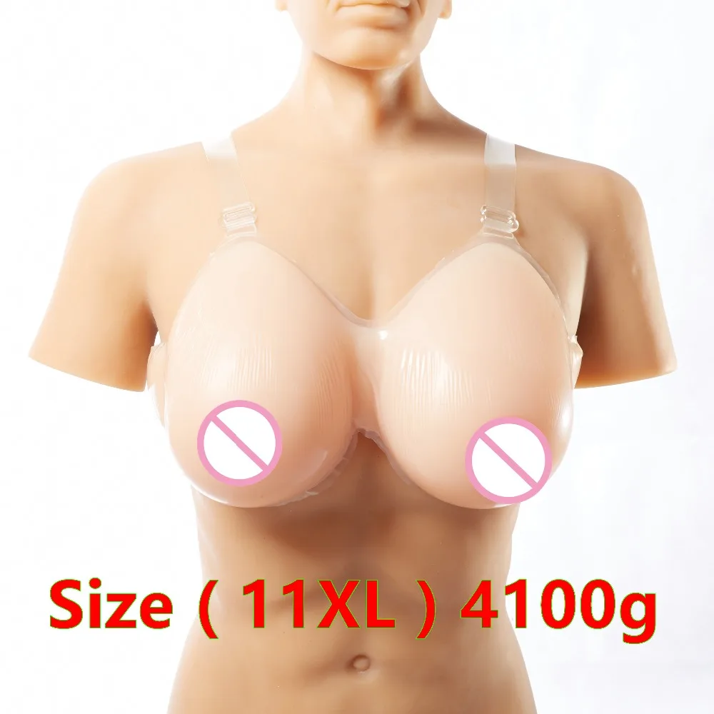 4100g/pair Silicone Breast Chest Prosthesis Fake Boobs Skin I cup False Crossdresser Form |