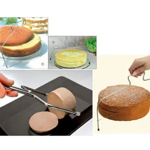 2PC Stainless Steel Adjustable Wire Cake Cutter Slicer Leveler DIY Baking Tool High Quality Scraper Kitchen Accessorie | Дом и сад