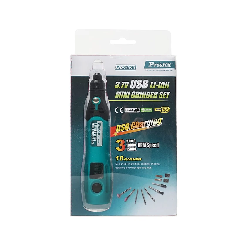 Pro'sKit PT 5205U 3 7 V USB зарядка электрическая шлифовальная машина набор Li Ion мини дрель
