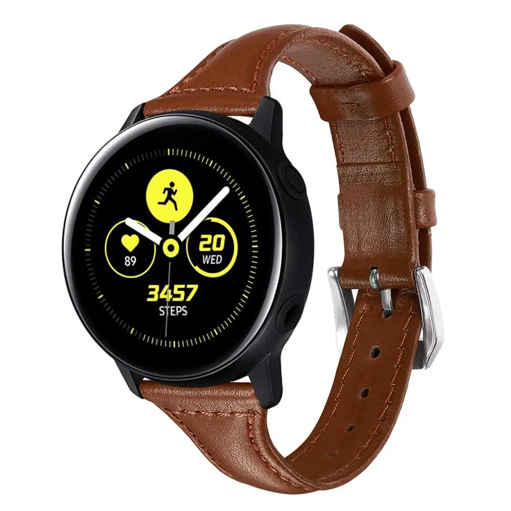 4 20 мм кожаный ремешок для часов для samsung Galaxy Watch активный ремешок из натуральной кожи ремешок для Galaxy Watch 42 мм механизм Спорт 93005 - Цвет ремешка: 4
