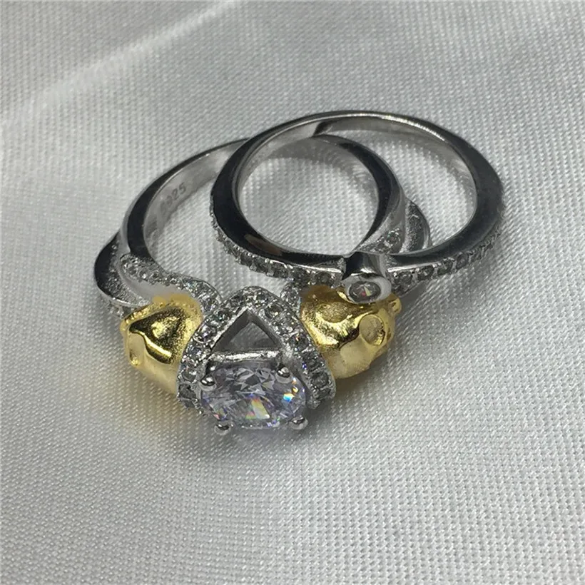 Choucong Lovers ювелирный набор колец в стиле панк 2ct 5A циркониевый камень cz