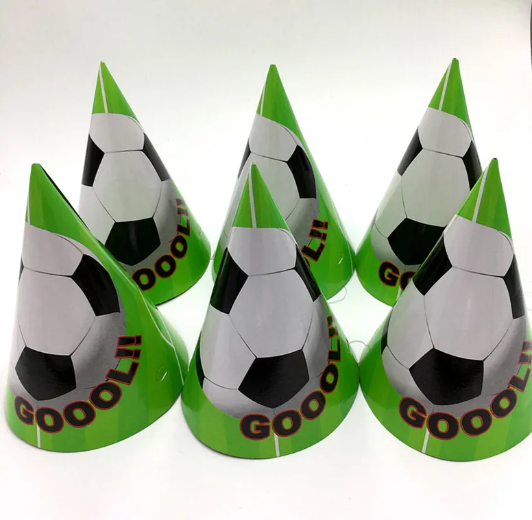 6 шт. бумажные шапки для дня рождения футбольные шапочки на день | Дом и сад