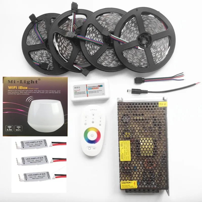Комплект светодиодной ленты, Wi-Fi, 20 м, Mi светильник, RGBW, RGB, 5050, 2835, tiras, водонепроницаемый, Радиочастотный пульт дистанционного управления, уси...