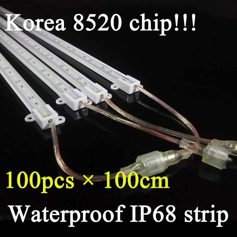 100 шт./лот см wtarproof IP68 Корея 8520 жесткая полоса DC12V светодиодная световая панель с