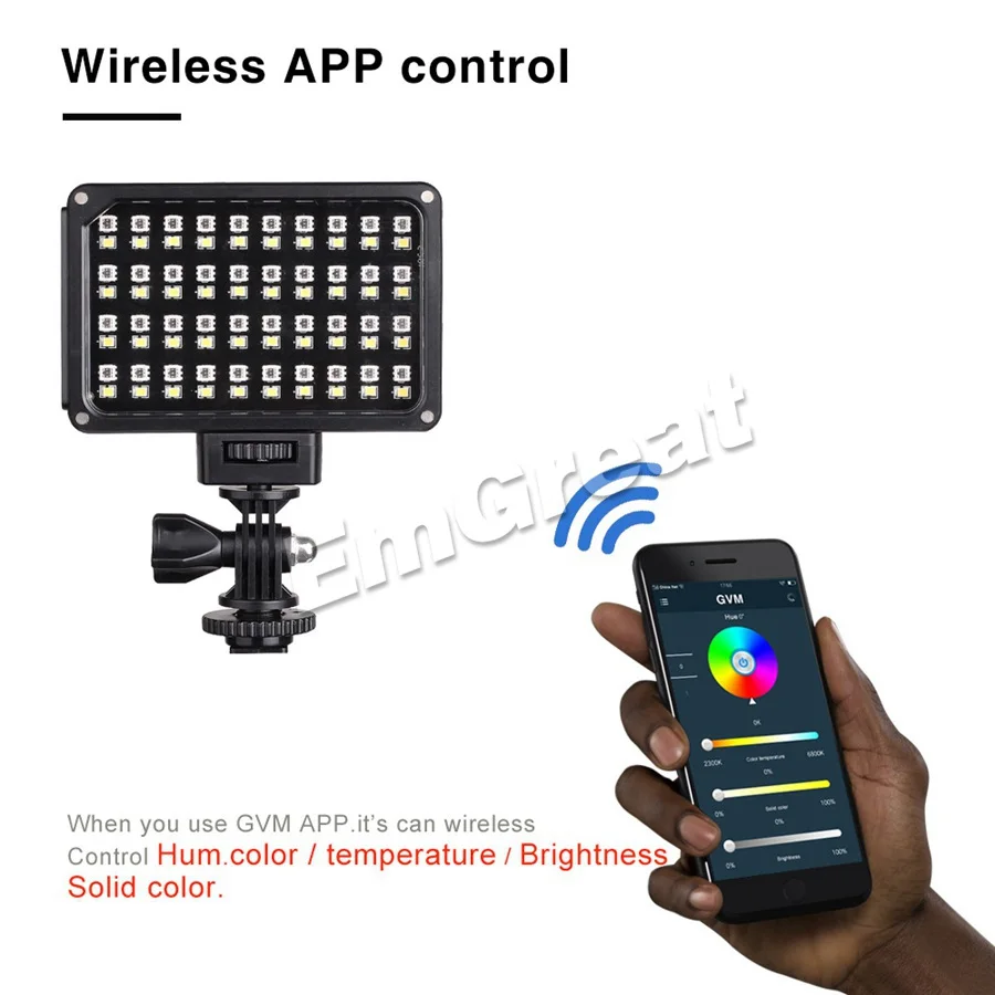GVM RGB-7S портативный карманный полноцветный светодиодный светильник RGB для видеосъемки CRI 95+ Bi color 2000-5600K с управлением через приложение встроенный аккумулятор для sony Canon