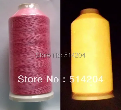 Вышитая нить из 100% полиэстера розового цвета светится в темноте 150D/2 4000M|polyester