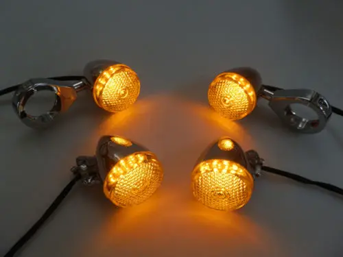 МОТОЦИКЛ хром/янтарный передний и задний 39 мм светодиодный указатель поворота