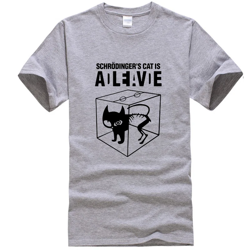 Мужские футболки, высокое качество, хлопок, Schrodinger's Cat, с коротким рукавом, Мужская футболка, повседневная, The Big Bang Theory, Мужская футболка