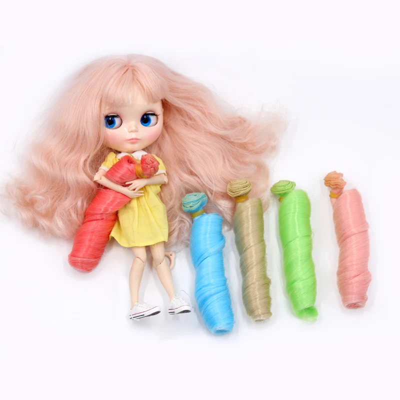 Msiredoll bjd парик аксессуары 1 шт 15*100 см кукла волос для 1/3 1/4 1/6 1/12 натуральный Цвет вьющиеся кукольные волосы парик diy