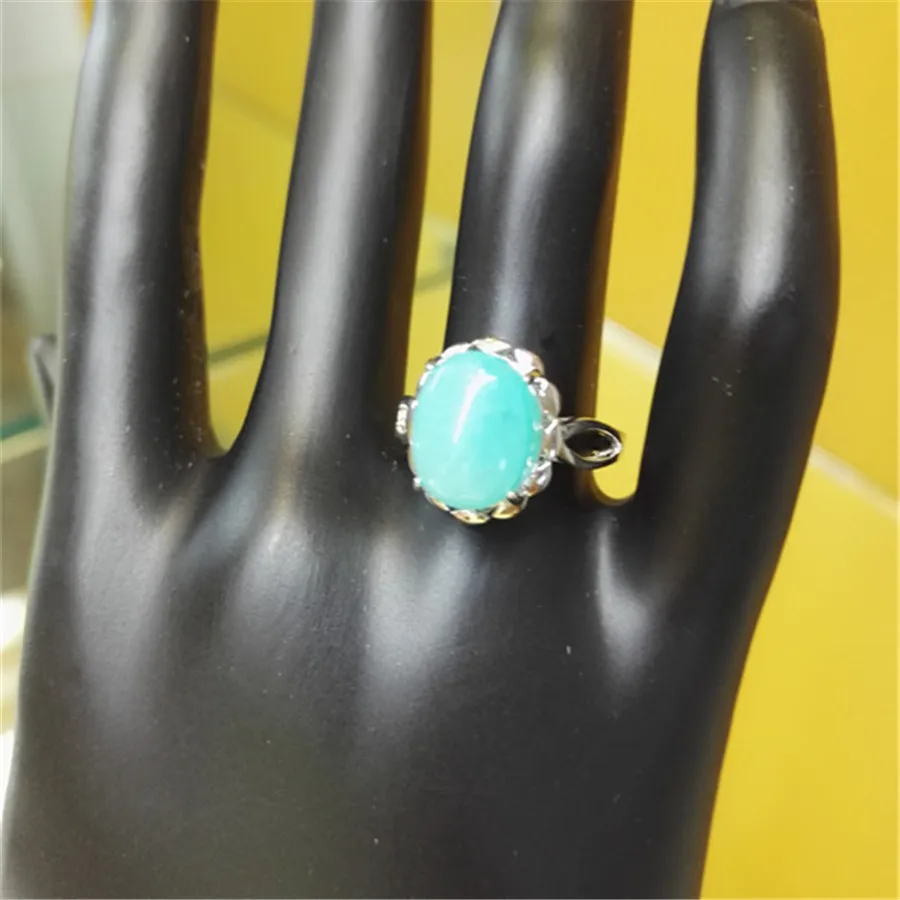 Подлинная зеленый Амазонит Природный камень кольца для женщин мужчин