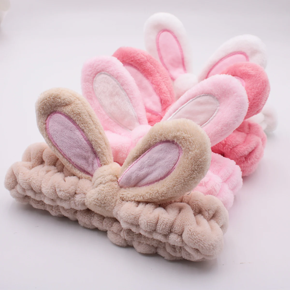 

Fashion Women Cute Big Ears Hairband Wash Face Cotton Hair Bands Rabbit Ears Elastic Headband Girls Hairbands Hair Accessories