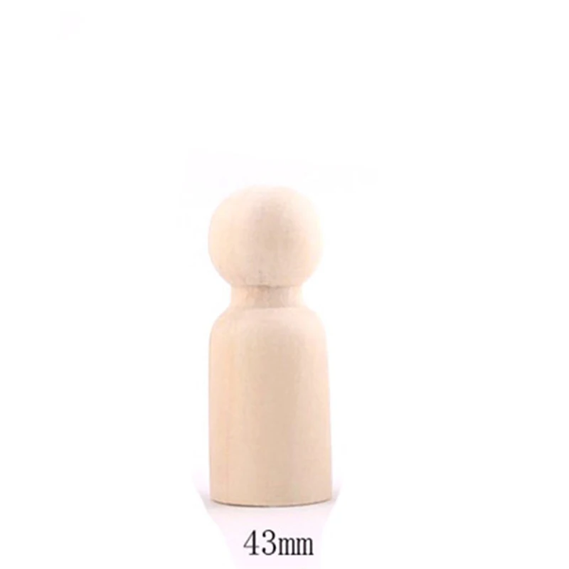 43mm male 35-65 мм 10 шт./лот деревянные Девочки Мальчики колышки для кукол деревянная кукла незавершенная Сделай Сам твердые деревянные естественные необработанные деревянные игрушки Детские Прорезыватели - Цвет: 43mm male