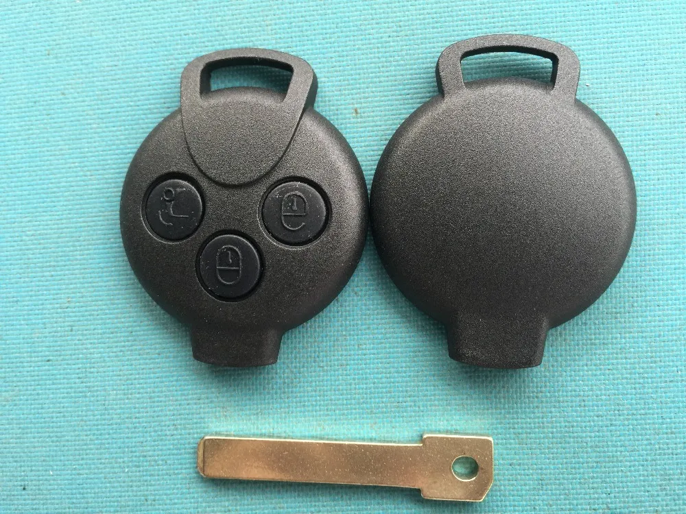 10Pcs/Lot Of 3/4 Buttons Car Key Shell Remote Fob Cover Case Blank For MB Smart 451 Uncut Blade No Logo Auto Parts Accessories - купить по