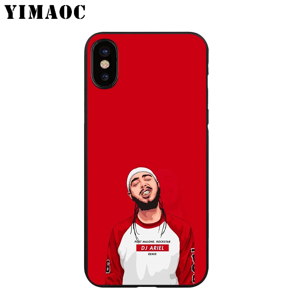 YIMAOC Post Malone Hip Hop Мягкий ТПУ Черный силиконовый чехол для iPhone X или 10 8 7 6 6S Plus 5 5S SE Xr Xs
