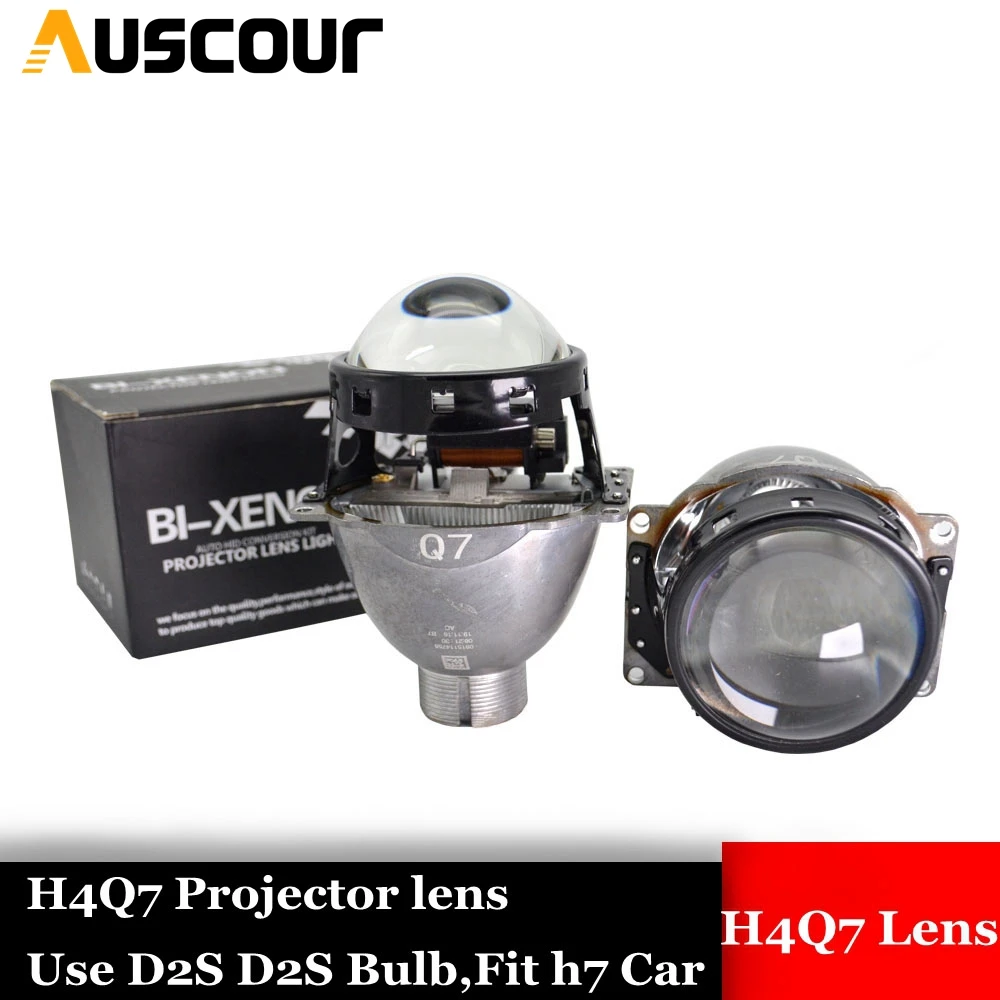 H4Q7 Биксеноновая линза для проектора 3 0 дюйма металлический держатель D2S D2H