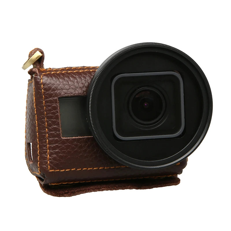 Ambmio Многофункциональный Кожаный Чехол с УФ Объектив для Gopro hero 5/4|gopro case|gopro casecase for