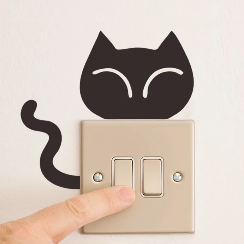 1 шт. DIY Забавный милый кот переключатель в виде собаки наклейки на стену