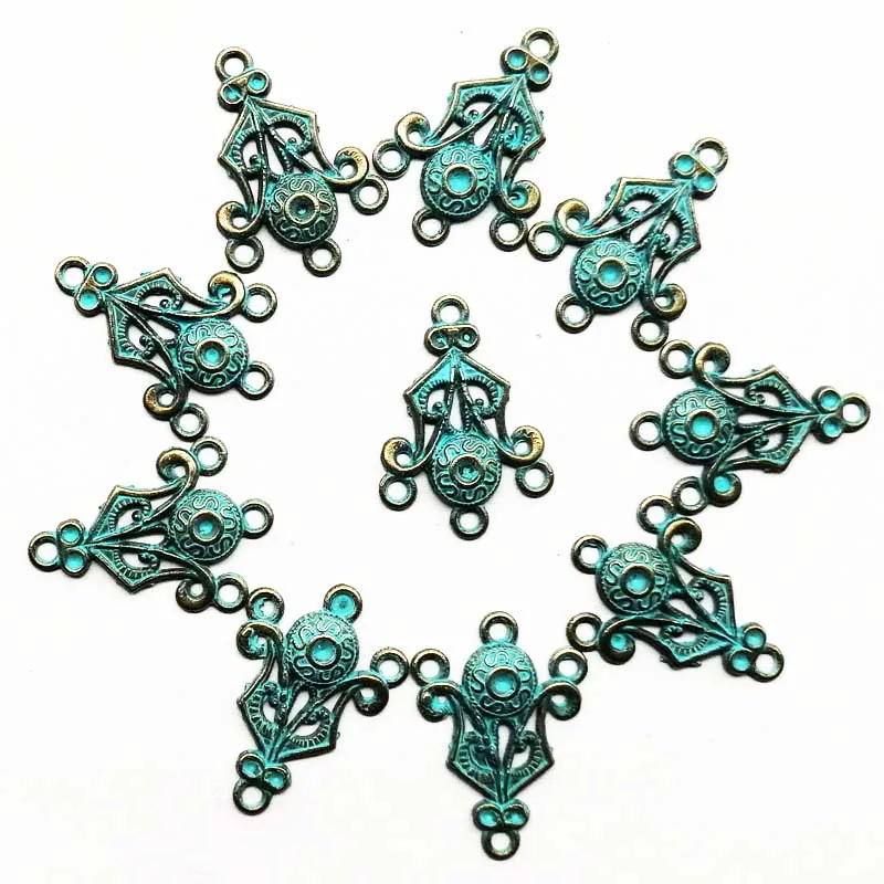 Top Quality New 10Pcs 28x20x2mm Brass Bronze Carved Flower Pendant Bead Trendy Jewelry Women Accessoriessories C20190324001 | Украшения и