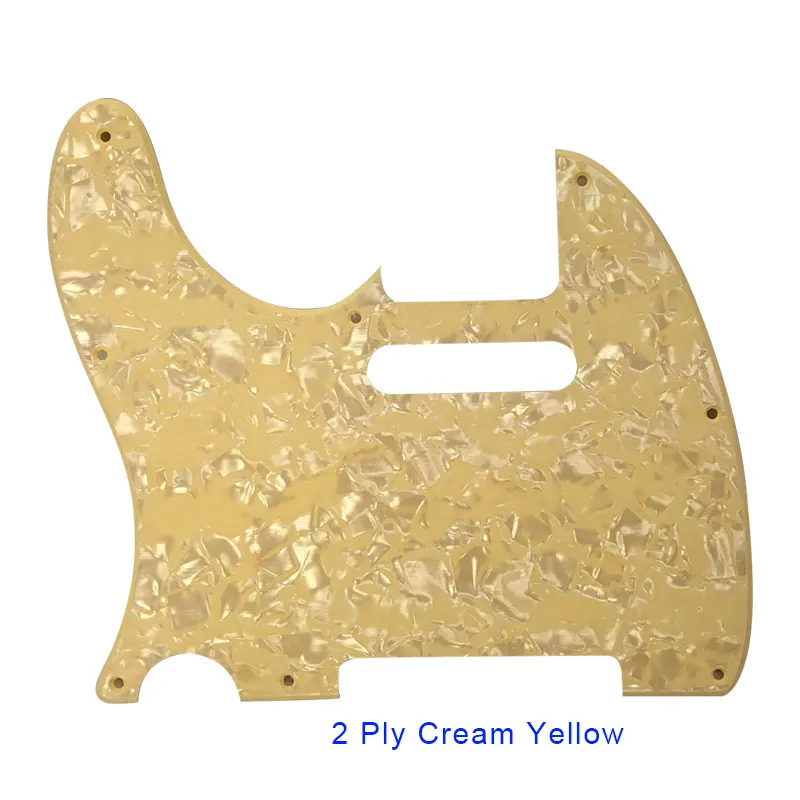 Pleroo Гитары аксессуары для левой руки Pickguards для американский Стандартный Tele гитара Telecaster 8 Винт гитара отверстия защитная пластина - Цвет: 2 ply cream pearl